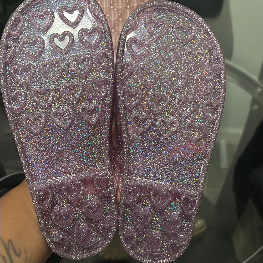 Old Navy Purple Glitter Kids Sandals - Picture 3 of 3